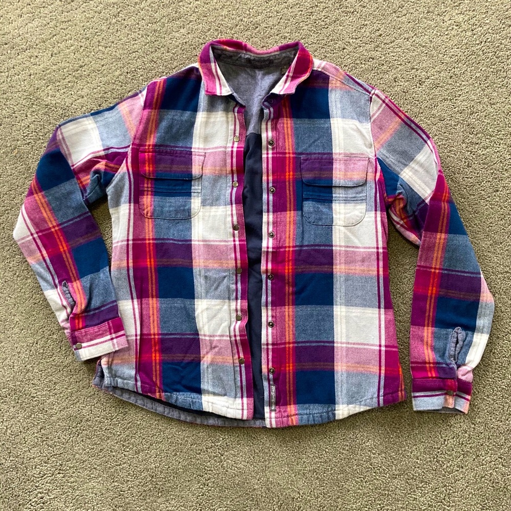 Gorgeous Toad & Co organic cotton double layer flannel style snap jacket